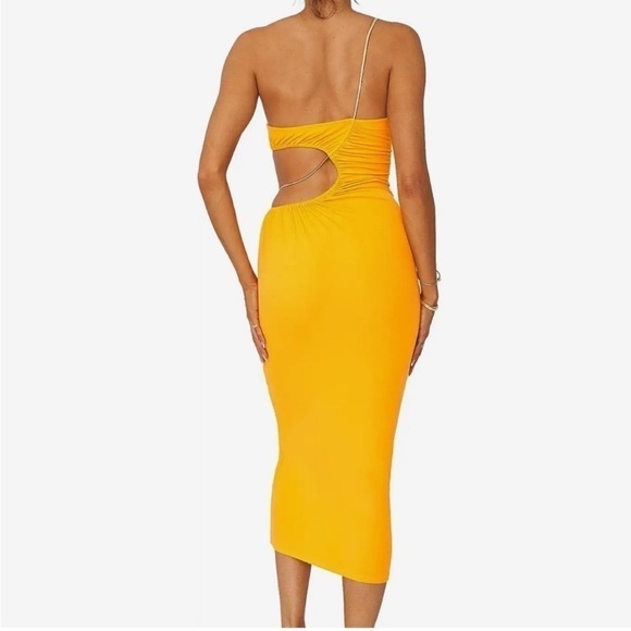 WeWoreWhat Snake gold Chain Cutout Maxi Dress - Picture 2 of 10